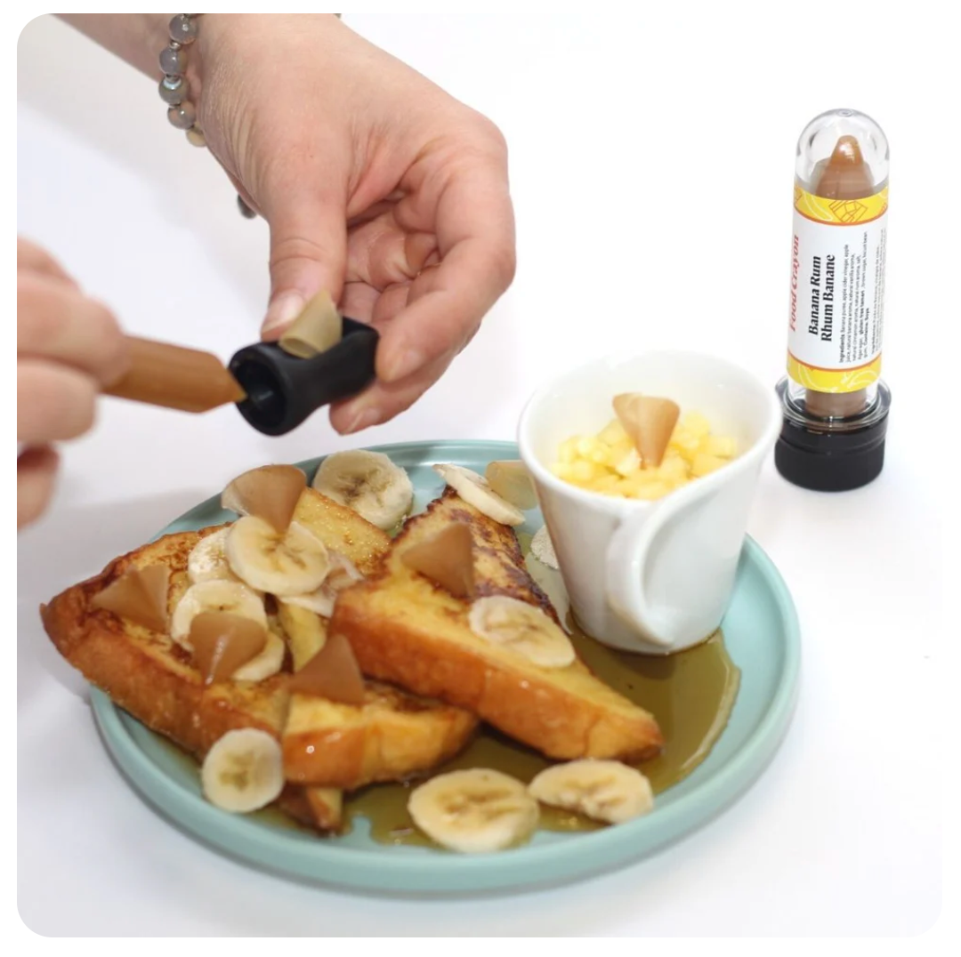 French Toast with Bananas and Maple Syrup | Banana Rum Crayon